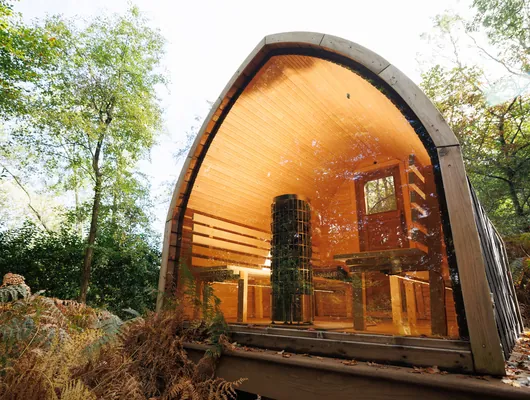 Beaver's Den glamping pod among the trees