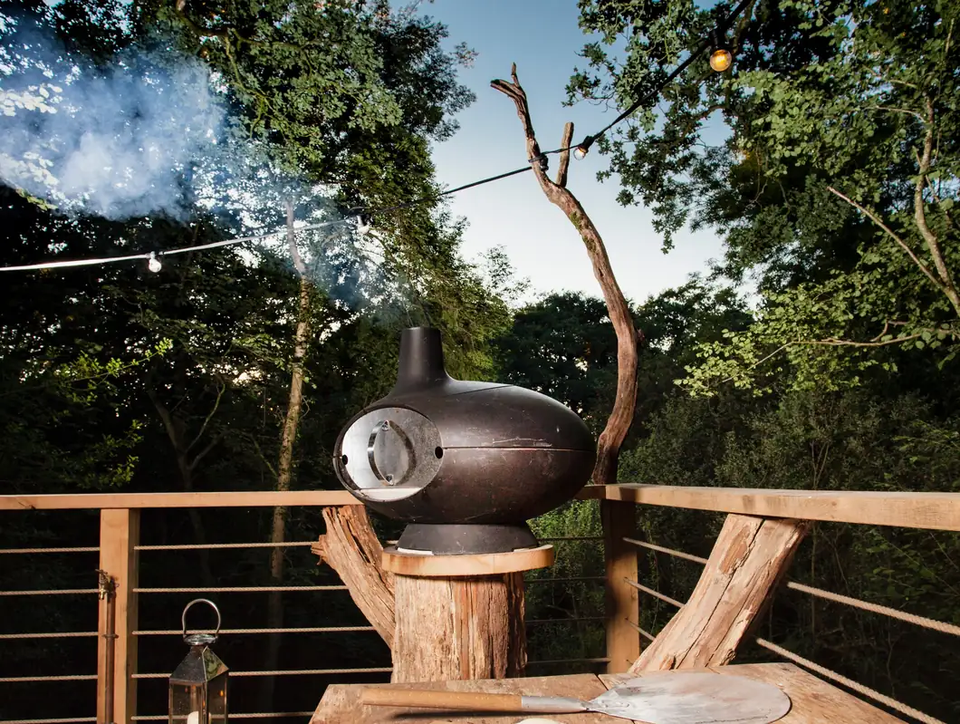 Green woodworking tools in the woodland workshop