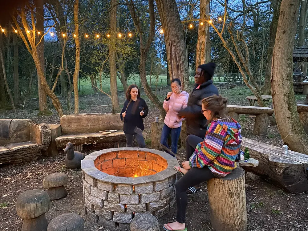 The fire pit at Cedar Hollow Oxford, 1 of 4