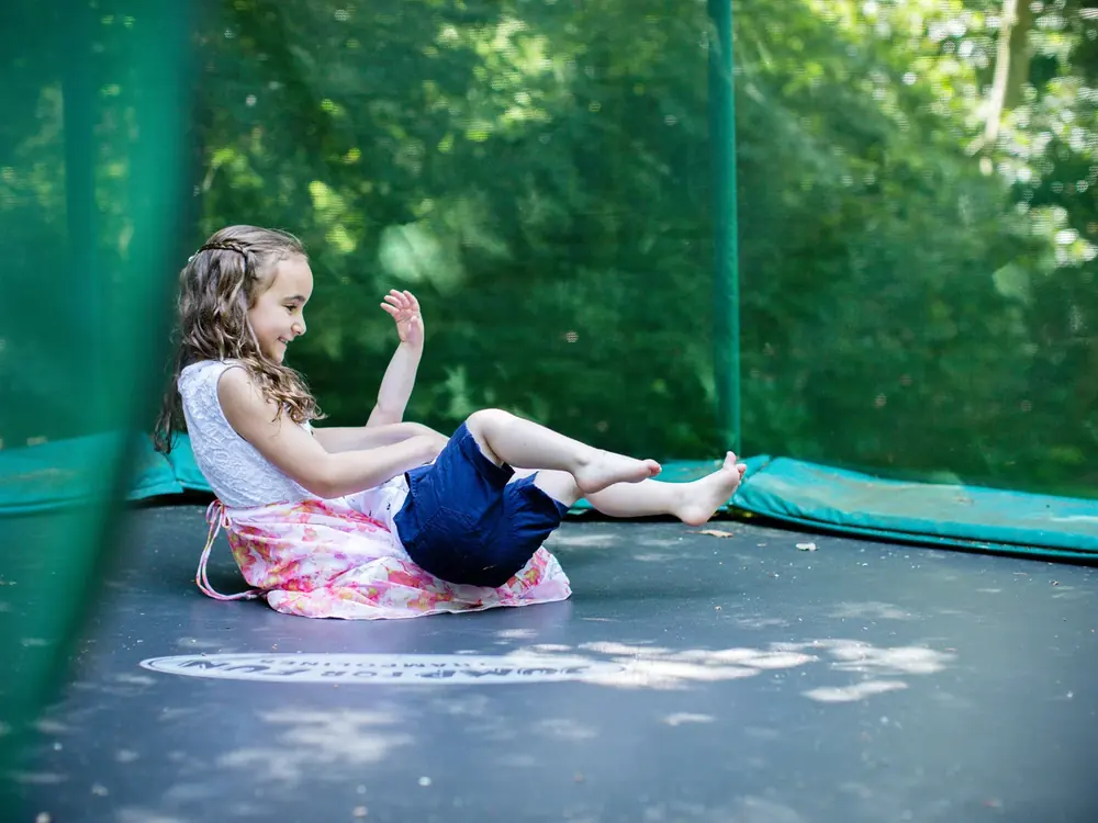 The trampoline, slackline, swings and zipline at Cedar Hollow Oxford, 2 of 10