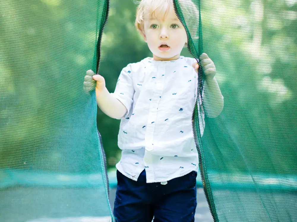 The trampoline, slackline, swings and zipline at Cedar Hollow Oxford, 9 of 10