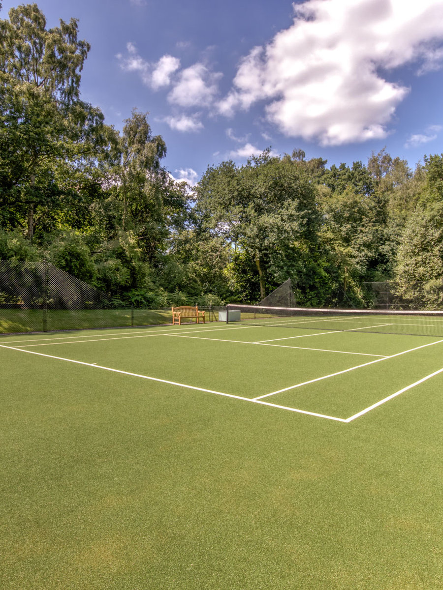 The private tennis court