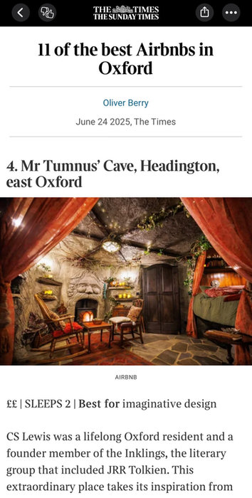The Times: best Airbnbs in Oxford